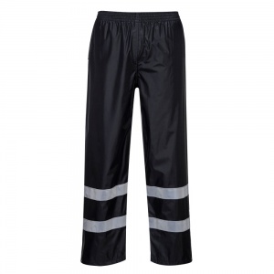 High Visibility Black Waterproof Overtrousers
